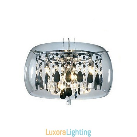Designer Touch Decorative Modern Contemporary Drum Crystal Mini Style Electroplated Pendant Light