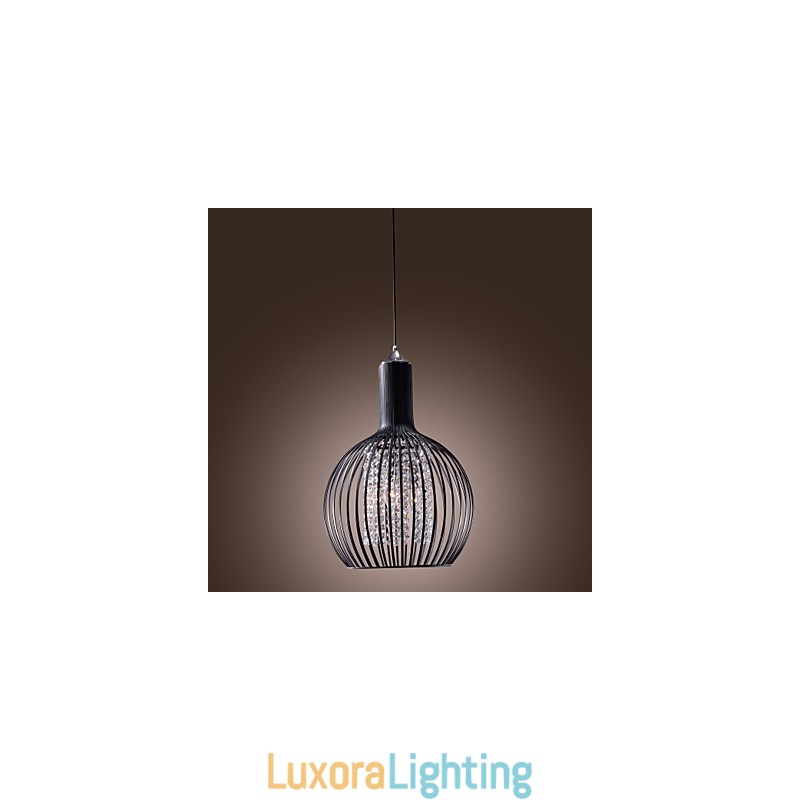 Designer Touch Decorative Modern Contemporary Lantern Crystal Mini Style Electroplated Pendant Light