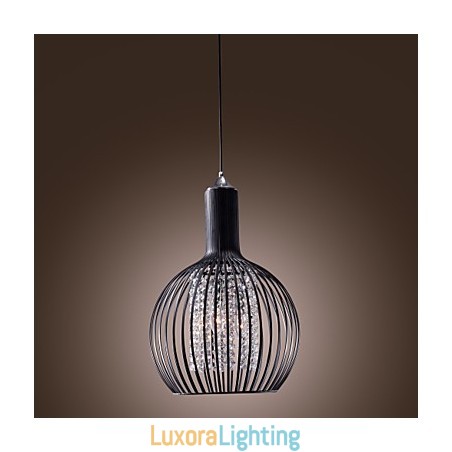 Designer Touch Decorative Modern Contemporary Lantern Crystal Mini Style Electroplated Pendant Light