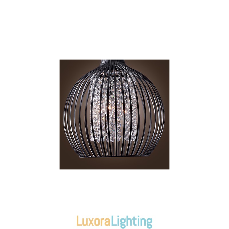 Designer Touch Decorative Modern Contemporary Lantern Crystal Mini Style Electroplated Pendant Light