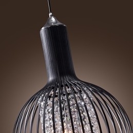 Designer Touch Decorative Modern Contemporary Lantern Crystal Mini Style Electroplated Pendant Light