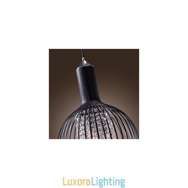 Designer Touch Decorative Modern Contemporary Lantern Crystal Mini Style Electroplated Pendant Light