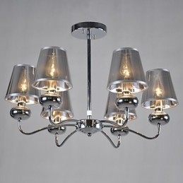 Designer Touch Decorative Vintage Chandelier 6 Light Classic Fabric Metal Painting