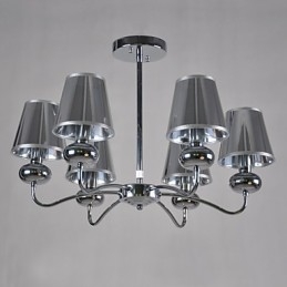 Designer Touch Decorative Vintage Chandelier 6 Light Classic Fabric Metal Painting