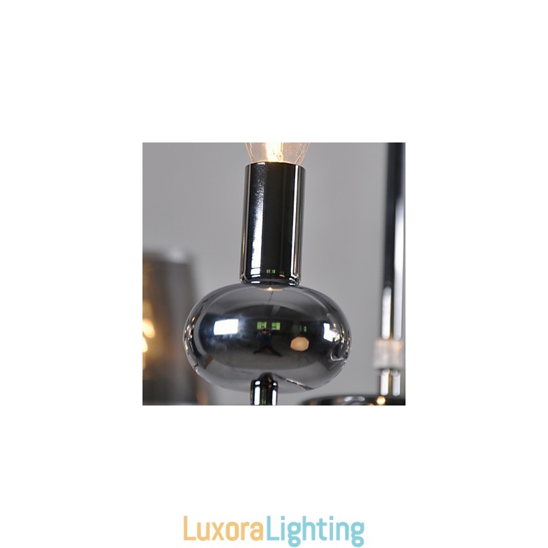 Designer Touch Decorative Vintage Chandelier 6 Light Classic Fabric Metal Painting