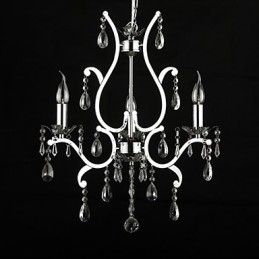 Designer Touch Decorative Crystal Chandelier with 3 Lights in Metal