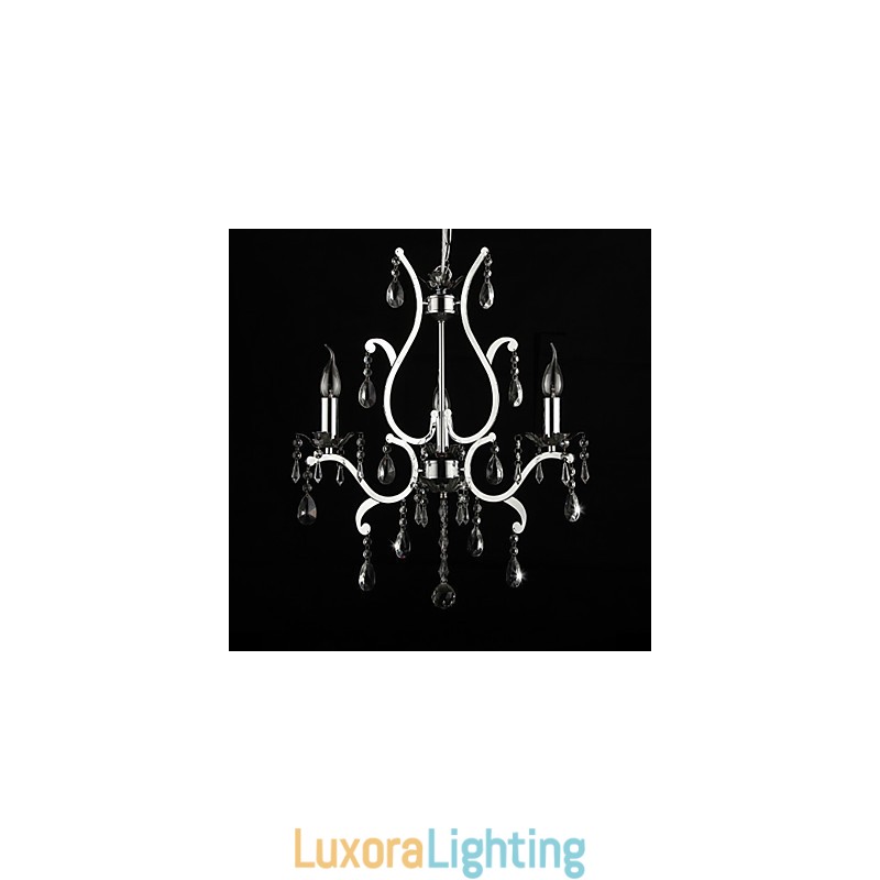 Designer Touch Decorative Crystal Chandelier with 3 Lights in Metal