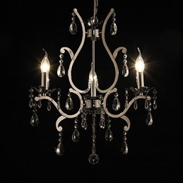 Designer Touch Decorative Crystal Chandelier with 3 Lights in Metal