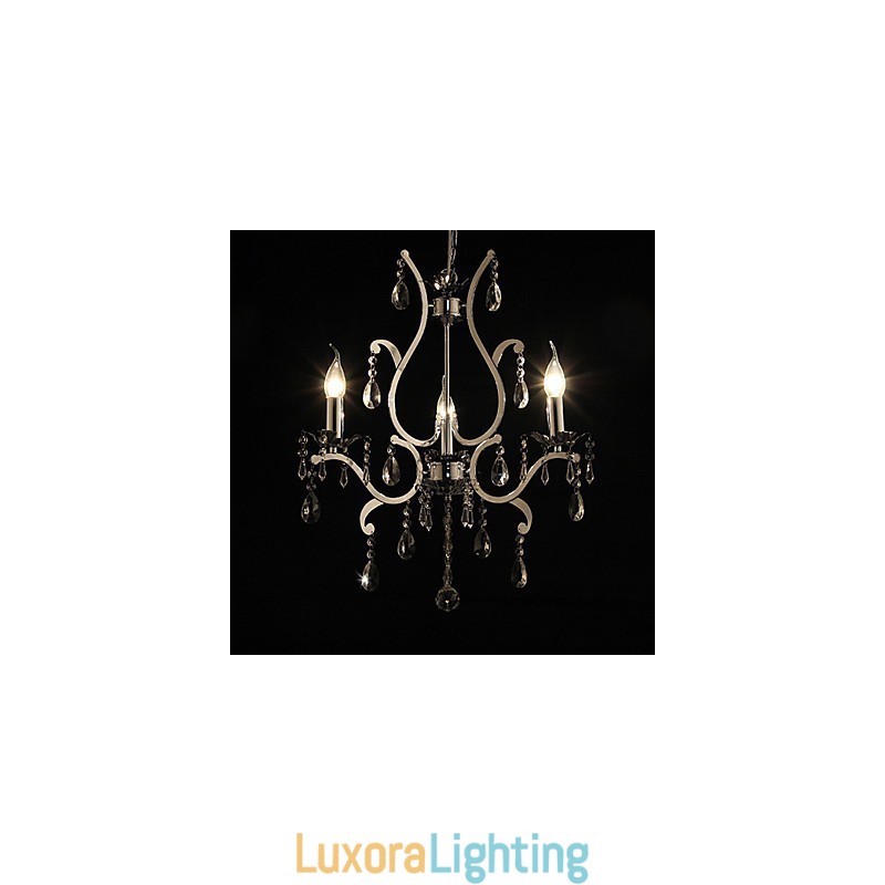 Designer Touch Decorative Crystal Chandelier with 3 Lights in Metal
