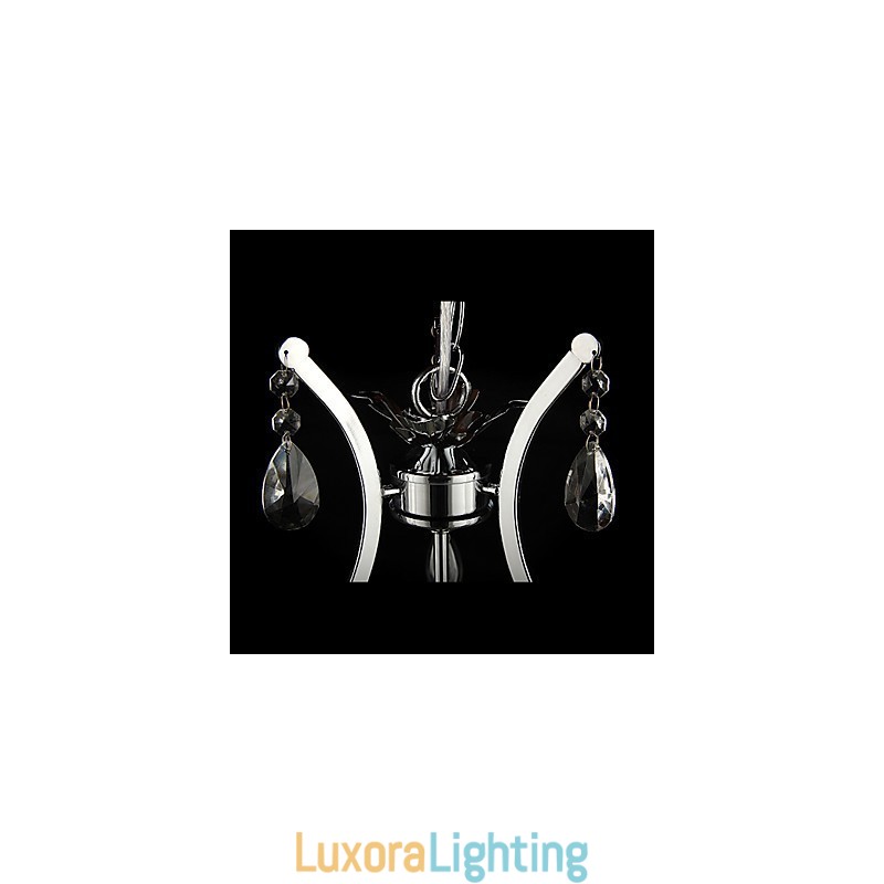 Designer Touch Decorative Crystal Chandelier with 3 Lights in Metal