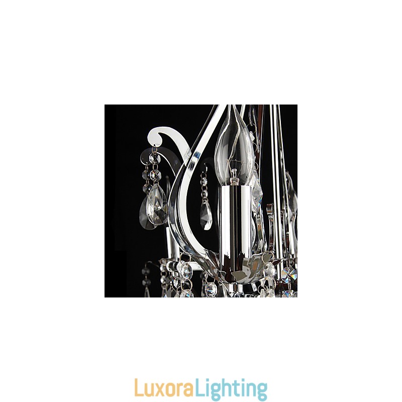 Designer Touch Decorative Crystal Chandelier with 3 Lights in Metal