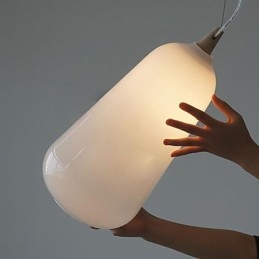 Designer Touch Decorative Milk white glass bottle Pendant Lamp Natural Curve