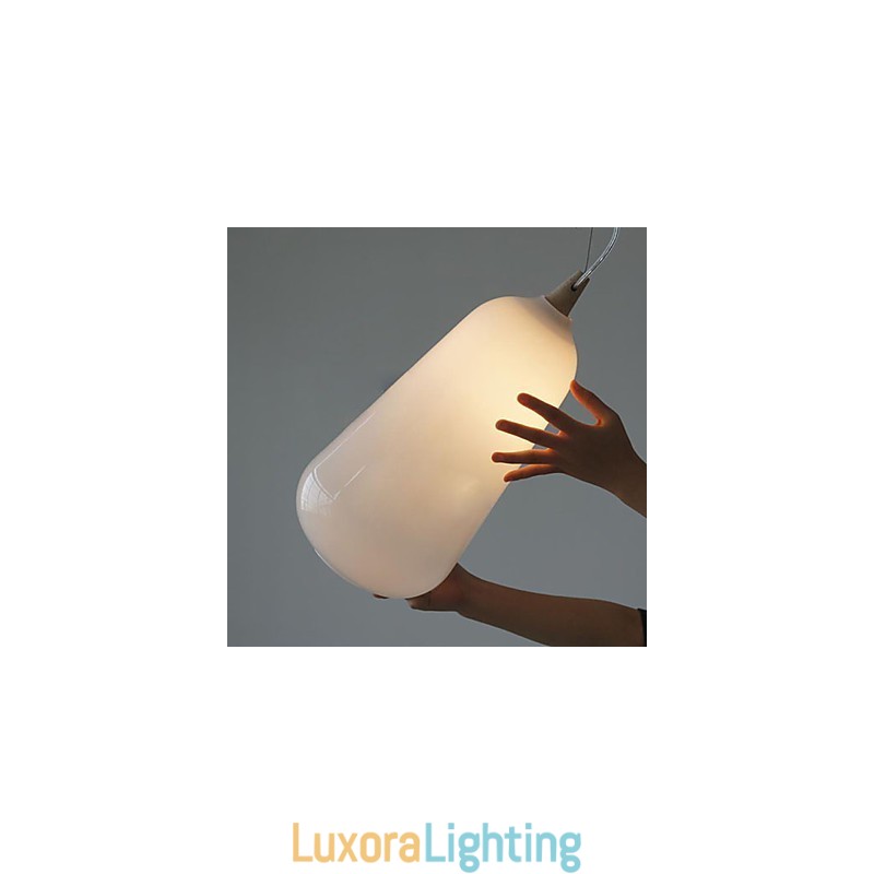 Designer Touch Decorative Milk white glass bottle Pendant Lamp Natural Curve