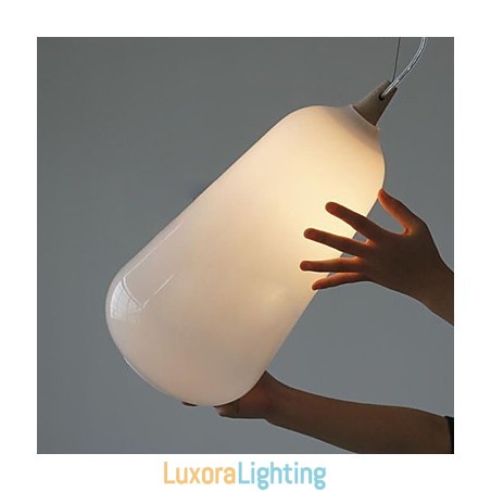 Designer Touch Decorative Milk white glass bottle Pendant Lamp Natural Curve
