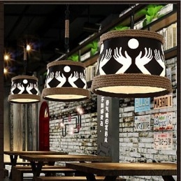 Designer Touch Decorative Hemp American Retro Cafe Simple Pastoral Chandelier