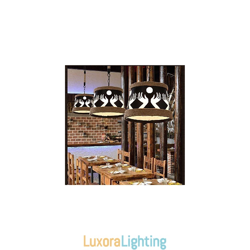 Designer Touch Decorative Hemp American Retro Cafe Simple Pastoral Chandelier