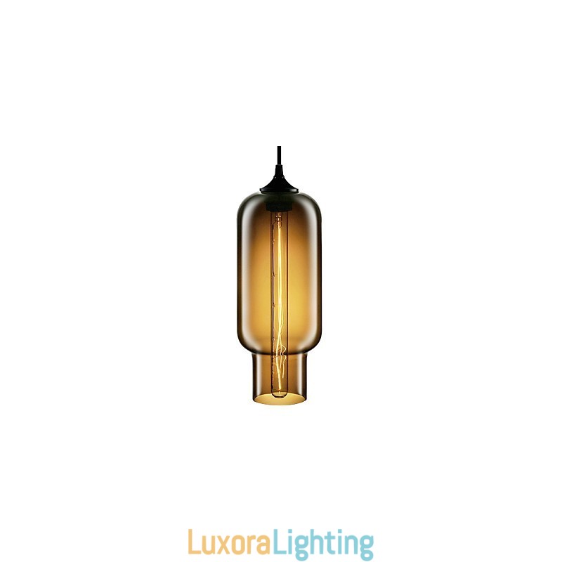 Designer Touch Decorative Modern Glass Pendant Light in Brown Bubble Design