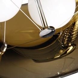 Designer Touch Decorative Italian Style Modern Quaint 3 Light Pendant With Black Transparent Shade