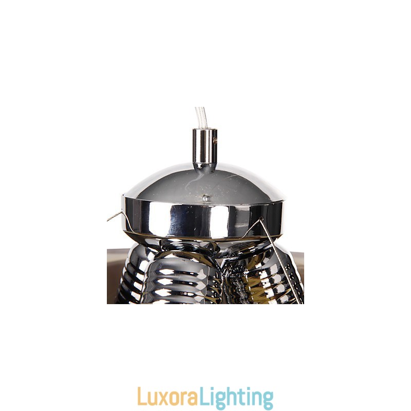 Designer Touch Decorative Italian Style Modern Quaint 3 Light Pendant With Black Transparent Shade