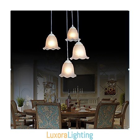 Designer Touch Decorative Pendant Four Lights White European Retro Classic