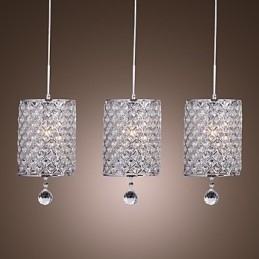 Designer Touch Decorative Modern Contemporary Crystal Chrome Metal Pendant Light