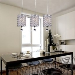 Designer Touch Decorative Modern Contemporary Crystal Chrome Metal Pendant Light
