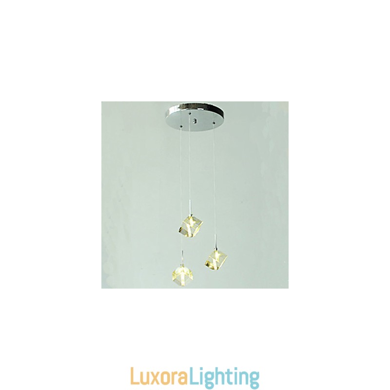 Designer Touch Decorative Fashion Crystal Lamp Three Head Crystal Pendant