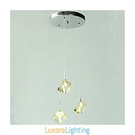 Designer Touch Decorative Fashion Crystal Lamp Three Head Crystal Pendant