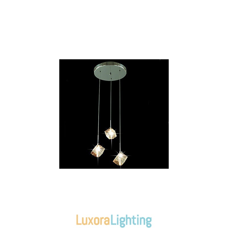 Designer Touch Decorative Fashion Crystal Lamp Three Head Crystal Pendant