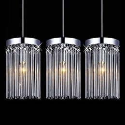 Designer Touch Decorative Modern 3 Lights Pendant With Glass Rod