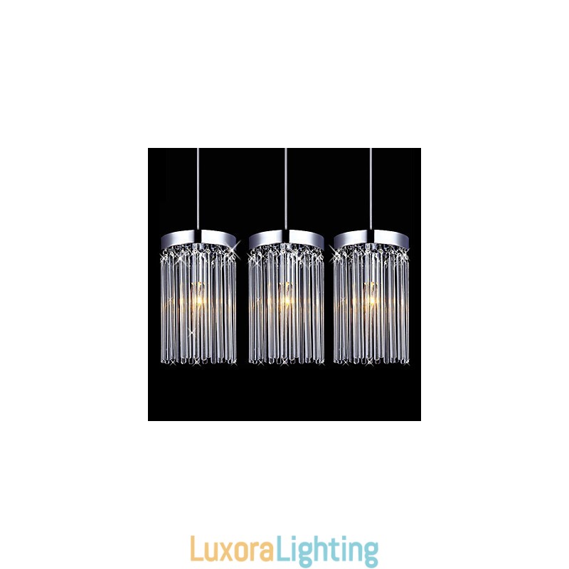 Designer Touch Decorative Modern 3 Lights Pendant With Glass Rod
