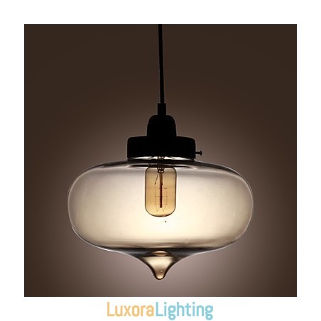 Designer Touch Decorative Transparent Glass Pendant Light in Brown Bubble Design