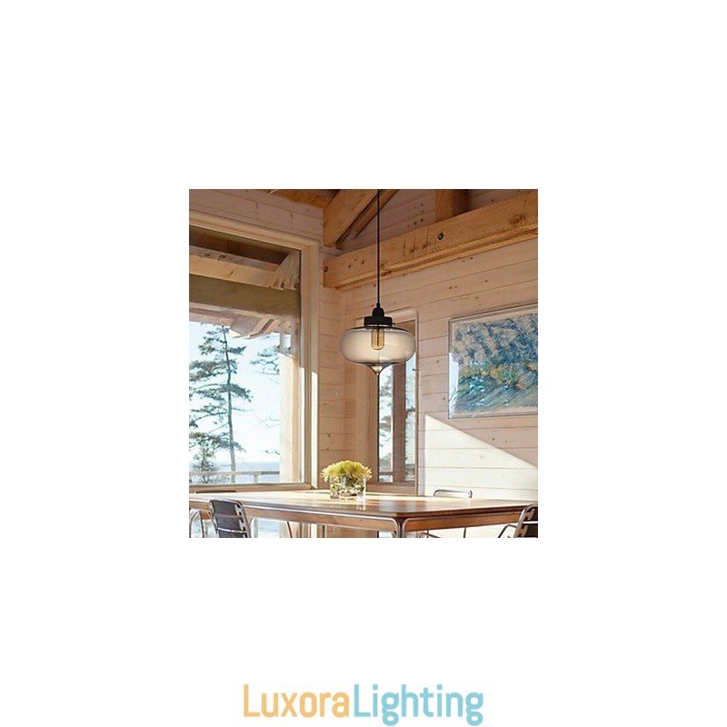 Designer Touch Decorative Transparent Glass Pendant Light in Brown Bubble Design