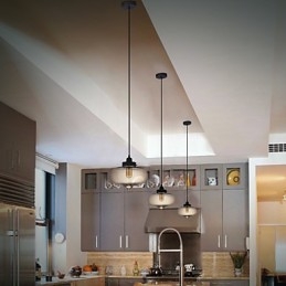 Designer Touch Decorative Transparent Glass Pendant Light in Brown Bubble Design