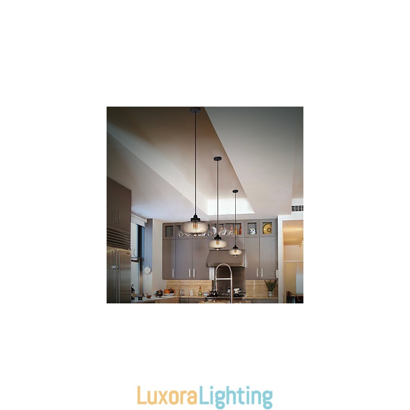 Designer Touch Decorative Transparent Glass Pendant Light in Brown Bubble Design