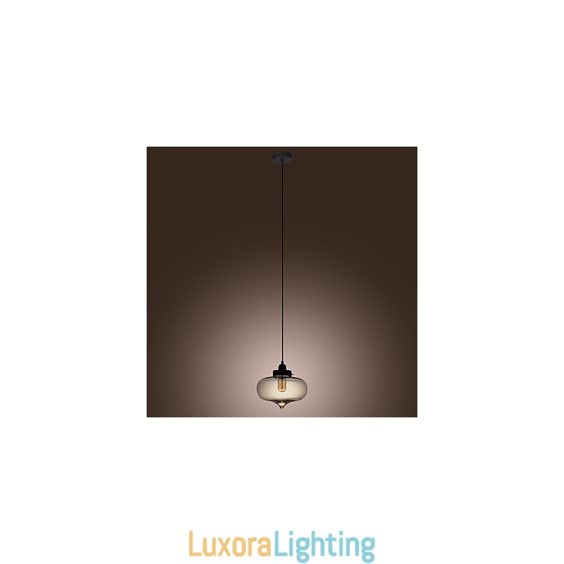 Designer Touch Decorative Transparent Glass Pendant Light in Brown Bubble Design