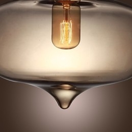 Designer Touch Decorative Transparent Glass Pendant Light in Brown Bubble Design