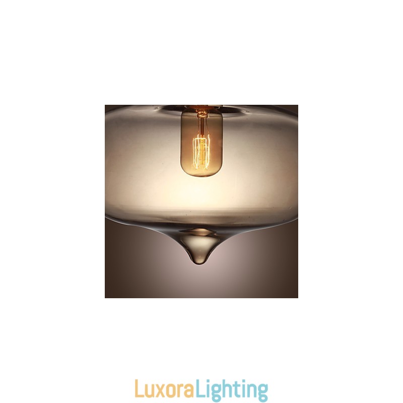 Designer Touch Decorative Transparent Glass Pendant Light in Brown Bubble Design