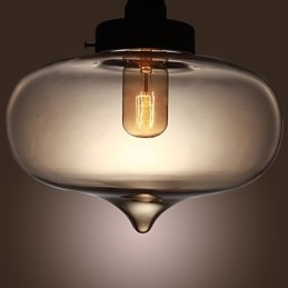 Designer Touch Decorative Transparent Glass Pendant Light in Brown Bubble Design