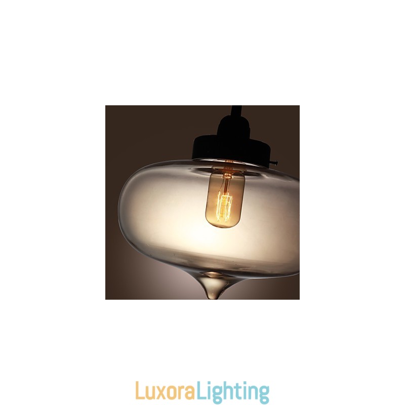 Designer Touch Decorative Transparent Glass Pendant Light in Brown Bubble Design