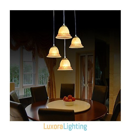 Designer Touch Decorative Pendant Four Lights Bronze European Retro Classic