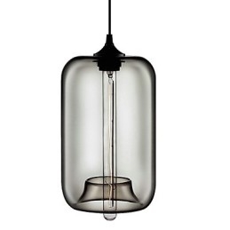 Designer Touch Decorative Transparent Glass Pendant Light in Black Bubble Design