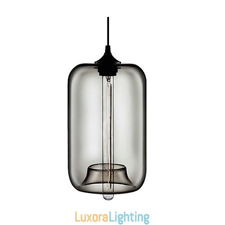 Designer Touch Decorative Transparent Glass Pendant Light in Black Bubble Design
