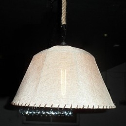 Designer Touch Decorative North American Style Retro 1 Light Pendant In Fabric Shade
