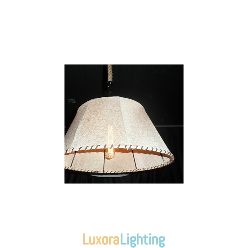 Designer Touch Decorative North American Style Retro 1 Light Pendant In Fabric Shade