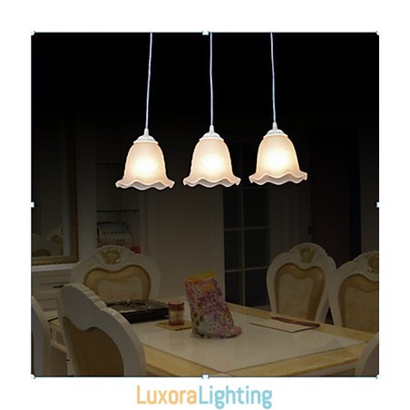 Designer Touch Decorative Pendant Three Lights White European Retro Classic