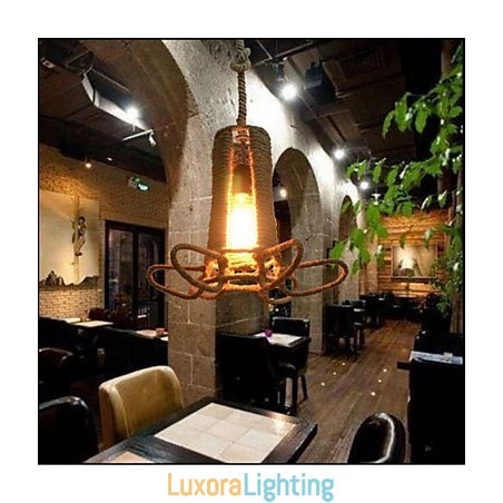 Designer Touch Decorative North American Type Rural Industrial Hemp retro Wrought Iron Chandelier