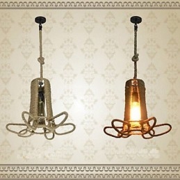 Designer Touch Decorative North American Type Rural Industrial Hemp retro Wrought Iron Chandelier
