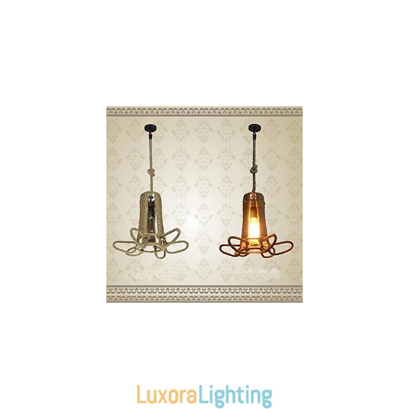 Designer Touch Decorative North American Type Rural Industrial Hemp retro Wrought Iron Chandelier