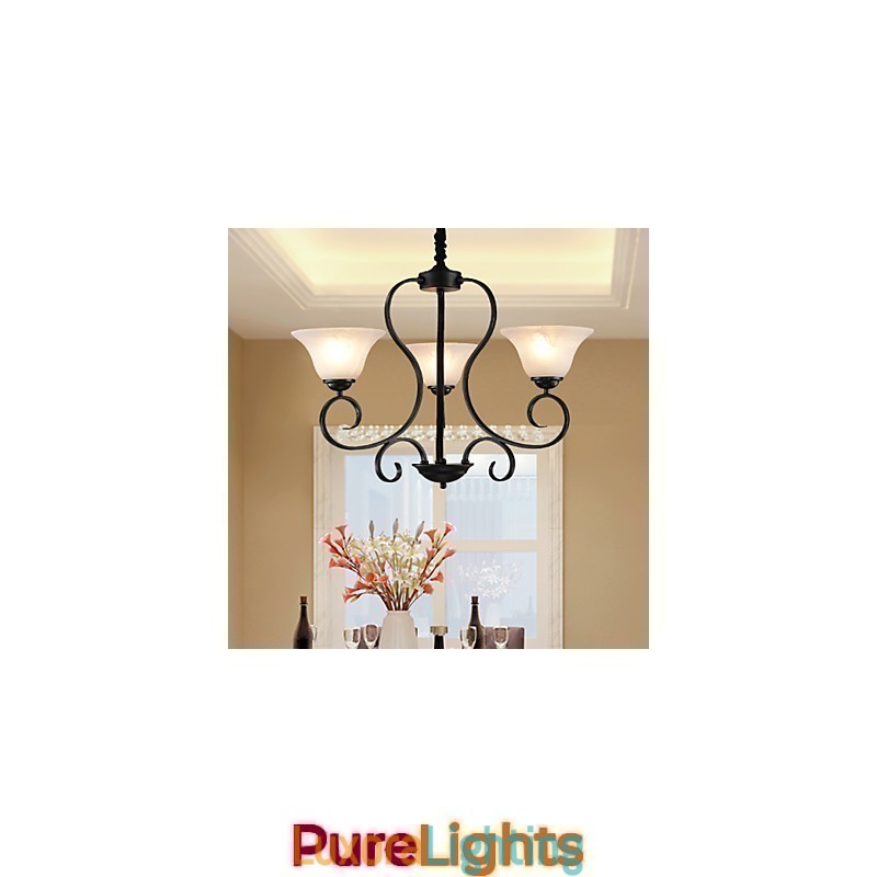 Designer Touch Decorative 3 Lights Retro Chandelier Country Metal